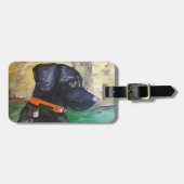 Süßer schwarzer Labradorgepäck Umbau durch Gepäckanhänger (Vorderseite horizontal)