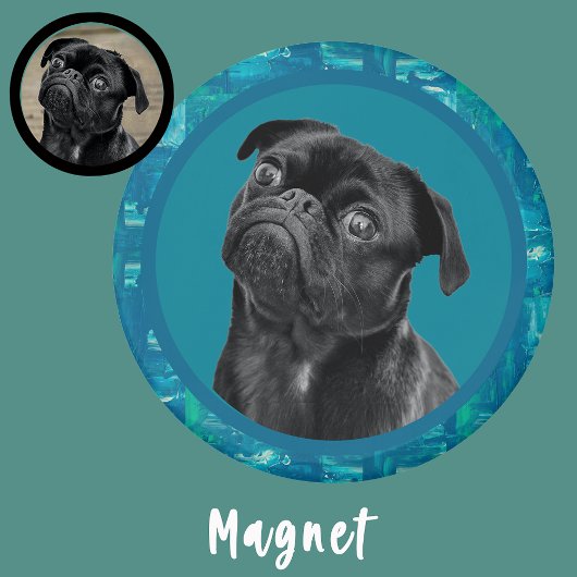 Süßer schwarzer Mops-Gesicht-Charm | Einzigartiges Magnet