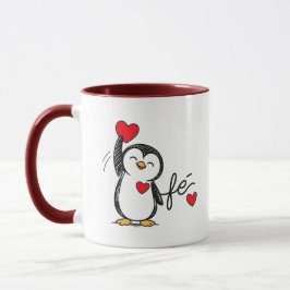 Süßer schwarzer Pinguin mit roten Herzen Lieblings Tasse