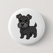 Süßer schwarzer schottischer Terrier-Hund Button (Vorderseite)