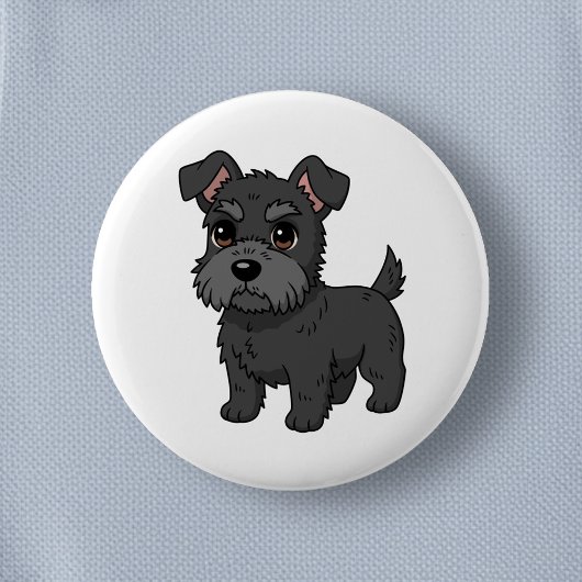 Süßer schwarzer schottischer Terrier-Hund Button