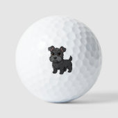 Süßer schwarzer schottischer Terrier-Hund Golfball (Vorderseite)