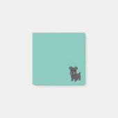 Süßer schwarzer schottischer Terrier-Hund Grün Post-it Klebezettel (Vorderseite)