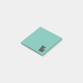 Süßer schwarzer schottischer Terrier-Hund Grün Post-it Klebezettel (angewinkelt)