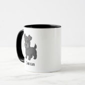 Süßer schwarzer schottischer Terrier-Hund mit indi Tasse (Vorderseite Links)