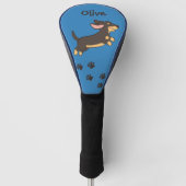 Süßer schwarzer Tannendachshund Golf Headcover (Vorderseite)