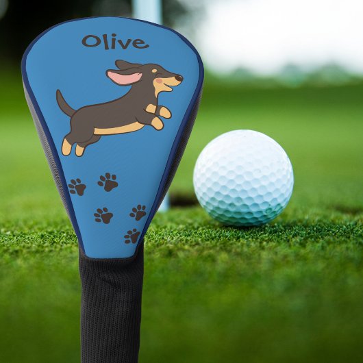 Süßer schwarzer Tannendachshund Golf Headcover