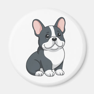 Süßer schwarzer und weißer Französischer Bulldogge Magnet