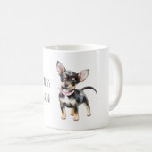 Süßer schwarzer Welpe Kaffeetasse (VorderseiteRechts)