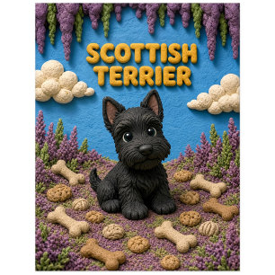 Süßer Scottish Terrier Welpe, Baby Hund Postkarte