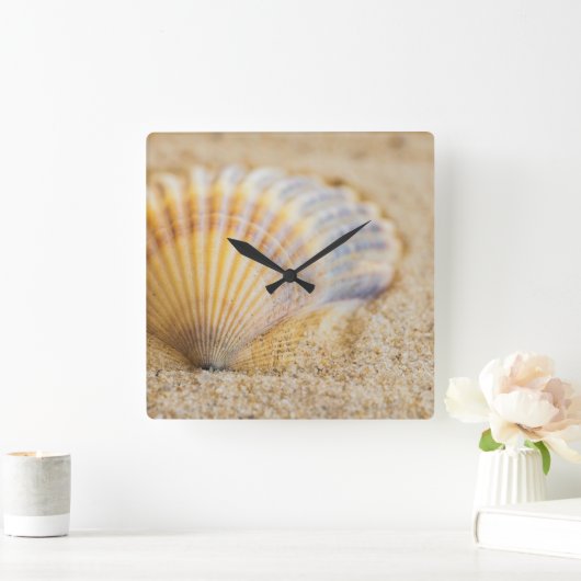 Süßer Seashell Quadratische Wanduhr (Zuhause)