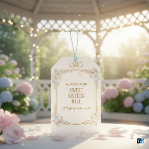 Süßer Sechzehn Ball Eleganter Blumenknoten Geschenkanhänger