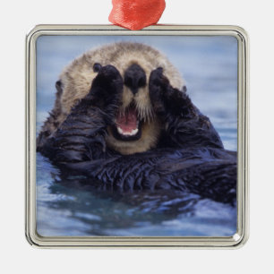 Süßer Seeotter Alaska, USA Ornament Aus Metall