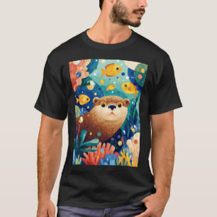 Süßer Seeotter im farbenfrohen Korallenriff T-Shirt