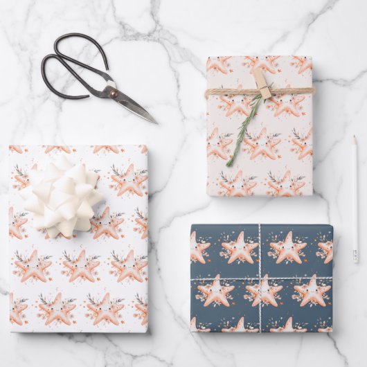 Süßer Seestern Geschenkpapier Set (Vorderseite)