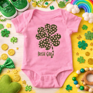 Süßer Shamrock Irisches Mädchen Baby Strampler