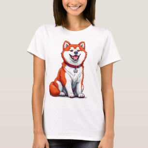 Süßer Shiba-Inu-Cartoon-Hund T-Shirt