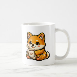 Süßer Shiba Inu mit Kaffee – Gemütliche Hundeillus Kaffeetasse