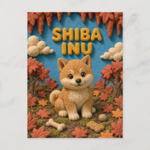 Süßer Shiba-Inu-Welpe, Babyhund Postkarte