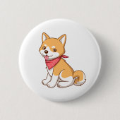 Süßer Shiba-Inu-Welpe Button (Vorderseite)