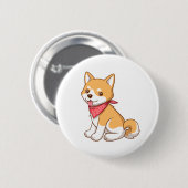 Süßer Shiba-Inu-Welpe Button (Vorne & Hinten)