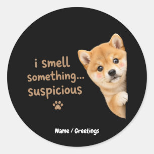 Süßer Shiba-Inu-Welpe Lustiger Geruch Zitat Kawaii Runder Aufkleber