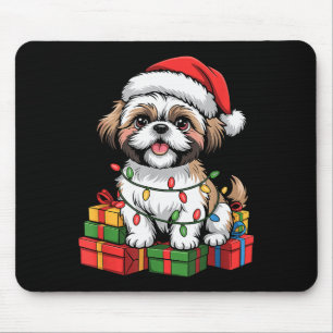 Süßer Shih Tzu Weihnachtsmann Hut Weihnachten Xmas Mousepad