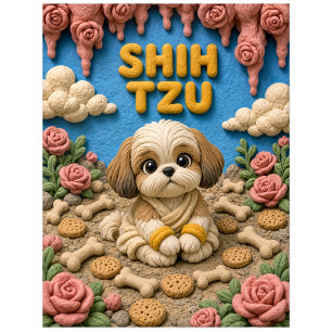 Süßer Shih Tzu Welpe, Baby Hund Postkarte