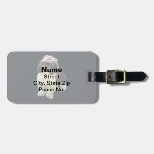 Süßer Shih Tzu Welpe Gepäckanhänger (Vorderseite horizontal)