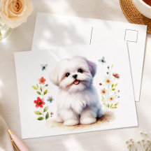 Süßer Shih Tzu Welpe Hund Floral