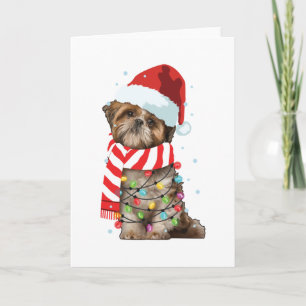 Süßer Shitzu-Hundefan lustiges Weihnachtsgeschenk Karte