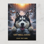 Süßer Siberian Husky Gute Besserung  Postkarte (Vorderseite)