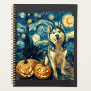 Süßer sibirischer Husky-Hund Halloween Jack O Lant Planer