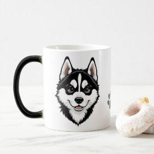 Süßer sibirischer Husky-Welpe Verwandlungstasse