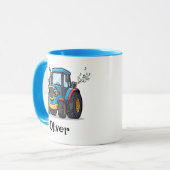 Süßer singender blauer Musiktraktor Tasse (Vorderseite Links)