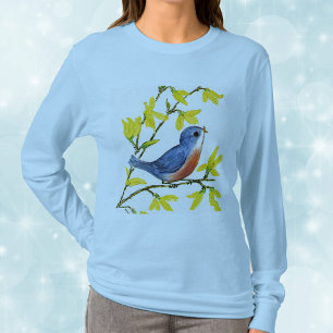 Süßer singender blauer Vogebaum T-Shirt