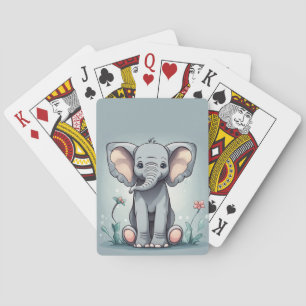 Süßer sitzender Elefant Spielkarten