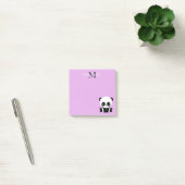 Süßer sitzender Panda-Monogramm Lila Post-it Klebezettel (Büro)