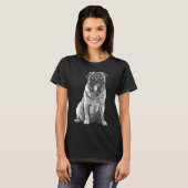 Süßer sitzender Pug 717 T-Shirt (Vorne ganz)