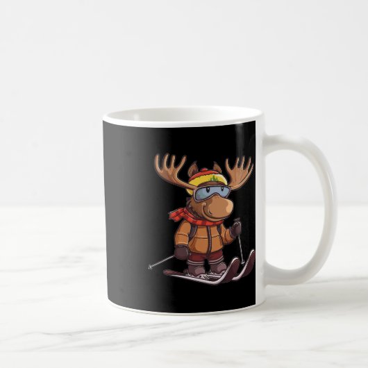 Süßer Skifahrender Elch  Kaffeetasse (Rechts)