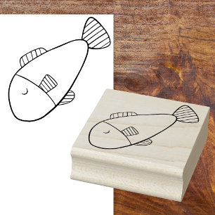Süßer skurriler Cartoon-Fisch-Gummistempel Gummistempel