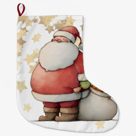 Süßer skurriler Weihnachtsmann mit Stern Großer Weihnachtsstrumpf