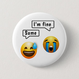 Süßer Smiley-Gesichts-Emoji-Button Button