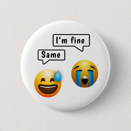 Süßer Smiley-Gesichts-Emoji-Button Button (Vorderseite)