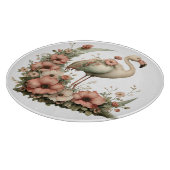 SÜSSER SOMMER FLAMINGO MIT BLUMEN SCHNEIDEBRETT (Ecke)