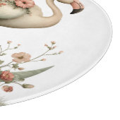 SÜSSER SOMMER FLAMINGO MIT BLUMEN SCHNEIDEBRETT (Ecke)