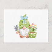 Süßer Sommergarten-Gnom mit Blumen Postkarte (Vorderseite)