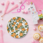 Süßer Sommerzitrus Botanische Orangen Grüne Pappteller (Party)