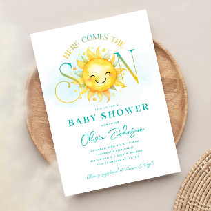 Süßer Sonnenschein, hier kommt der Sohn Baby Showe Einladung