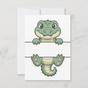 Süßer spähender Alligator Krokodil Name Rahmen get Dankeskarte